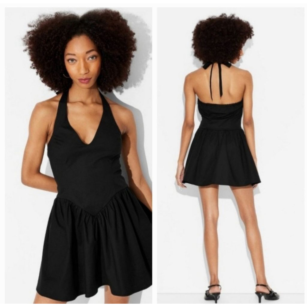 Wild Fable Black Halter Skater Dress
